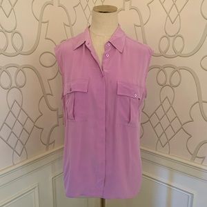 Equipment Sleeveless Slim Signature Blouse Purple